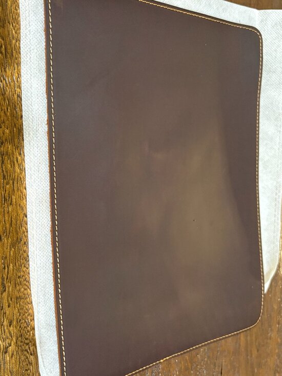 None Other - Brown Leather Mouse Desk Pad Soft Back Dad Gifts Office Party NEW NIP